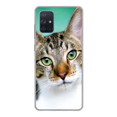 Produktbild von MuchoWow® Handyhülle Schutzhülle Hülle für Samsung Galaxy A51 5G Katze - Porträt - Augen Silikon Softcase Handy Hülle - Abbildung