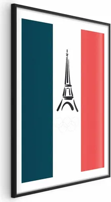 Produktbild von Posterpapier Poster - Graphic Eiffel Tower Against the French Flag 21x30 cm Abstrakt n-C-10043-ao-a