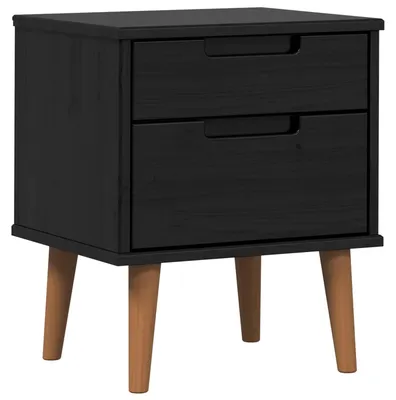 Obrázok produktu pre Nočný stolík Čierny 40 x 35 x 48 cm Masívna borovica