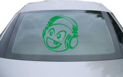 Produktbild von Indigos UG - Aufkleber Heckscheibe & Motorklappe DE7026 - grün - 600x599 mm - Höre Musik - Auto Scheiben Fenster Heckklappe Tuning Racing JDM - Die cut