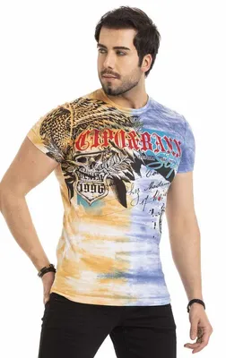 Produktbild von CT684 Herren T-Shirt mit batik Vintage Kurzarm Fashion