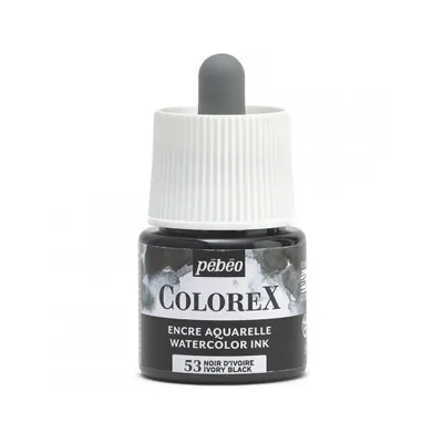 Image de Encre aquarelle Pebeo Colorex, 45 ml, noir ivoire