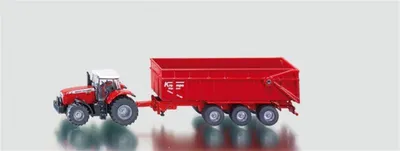 Obrázok produktu pre Siku traktor s prívesom MASSEY FERGUSON červený ; 1844