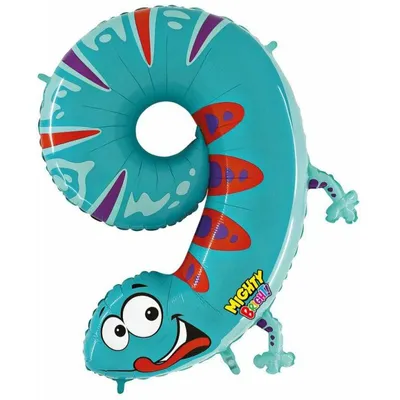 Produktbild von Riesenzahl Folienballon Animaloon 40"/102cm | #9 Eidechse