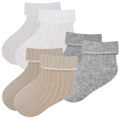 Produktbild von 3er-Pack Baumwollsocken 0-3 Monate, druckfrei, Größe 56