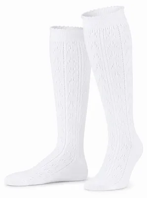 Produktbild von Kinder Trachten Kniestrümpfe Häkellook Ajour 11040 | Weiß Größe: 31-34