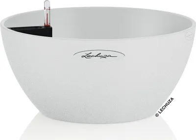 Obrázok produktu pre LECHUZA CUBETO Stone 30, Kvetináč, Voľne stojace, Recyklovaný plast, Quartz metallic, Biela, Kolo, Vnútorná / vonkajšia