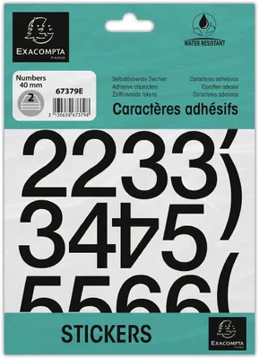 Productafbeelding van EXACOMPTA 67379E EXACOMPTA zelfklevende cijfers 0-9, 40 mm, zwart