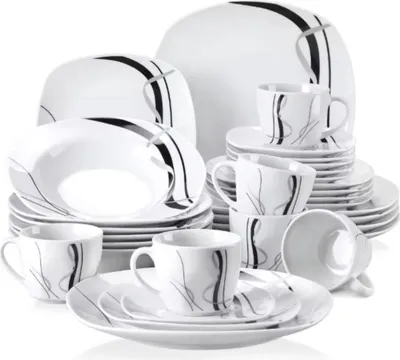 Immagine prodotto di Regal Ovenschaal - 30 pezzi - 6 persone - Bianco - Piatti piani e piatti fondi - Vetroceramica