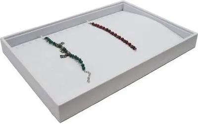 Produktbild von Vorlagebrett Schmuckkasten Schmucklade Schmuckdisplay Schaukasten mit Haken für 20 Ketten Armbänder weiss
