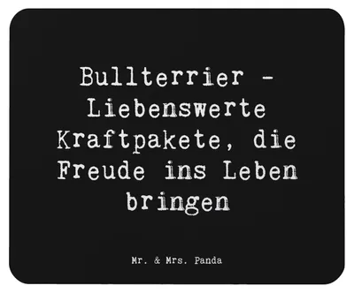 Produktbild von Mr. & Mrs. Panda Mouse Pad Spruch Bullterrier Kraftpaket - Schwarz - Geschenk, Mauspad, laptop, freundliche Hunde, computer mousepad, liebenswerte Kraftpakete, mousematte