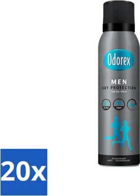 Obrázek produktu pro Odorex Men - Deodorant ve spreji - Suchá ochrana - Dlouhotrvající svěžest - 150 ml - Cenově výhodné balení - 20 ks