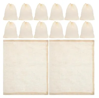 Productafbeelding van Kookzeefzakken Herbruikbaar 20 Stuks Kruidenzakjes met Kordelzug 25 x 20 cm