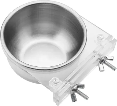 Immagine prodotto di Abbeveratoio per uccelli - Mangiatoia per pappagalli in acciaio inox - Ripiano per gabbia per pappagalli