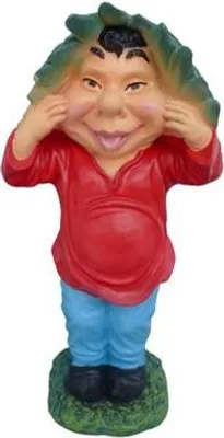 Zdjęcie produktu dla Brzydka figurka krasnala ogrodowego Cała 45 cm do oszpecenia własnego ogrodu Nowość