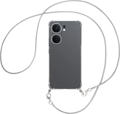 Produktbild von Handykette Backcover-Schutzhülle mit Band (Metall silberfarben) für vivo iQoo Neo 9 5G / Neo 9 Pro 5G - silberfarbene Snake-Kette
