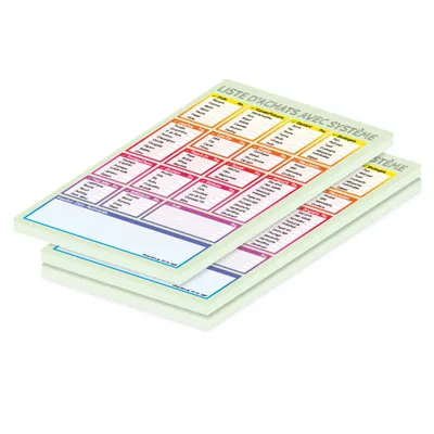 Produktbild von PRICARO Einkaufsliste "System", magnetisch, bunt, A5, 50 Blatt, 3 Stück