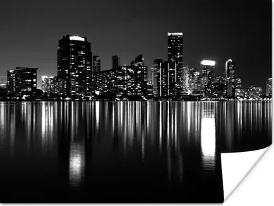 Produktbild von MuchoWow® Poster New York - Skyline - Nacht 120x90 cm - Wandbild