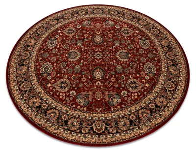 Image de Tapis en laine KASHQAI 4362 300 cercle ornement bordeaux / noir rouge cercle 160 cm