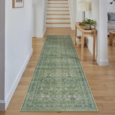 Produktbild von Teppich 60 x 240 cm, grün, waschbar, für Flur