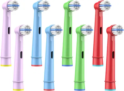 Produktbild von 8 Aufsteckbürsten für Oral B Kinder Ersatzbürsten Zahnpflege Bürstenköpfe elektrische Zahnbürsten Dentalogix