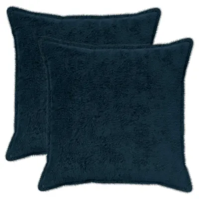 Image de vidaXL, 2 housses de coussin, HOUTEN, bleu marine, 55 x 55 cm