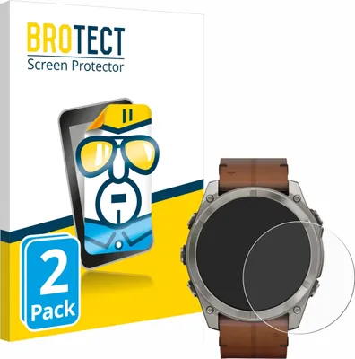 Produktbild von 2x Für Garmin Fenix 8 AMOLED (51 mm) Schutzfolie BROTECT Displayschutz Display Schutz Folie Klar Transparent