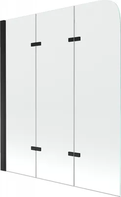 Zdjęcie produktu dla Mexen Felix parawan nawannowy 3-skrzydłowy 120 x 140 cm, transparent, czarny - 890-120-003-70-00