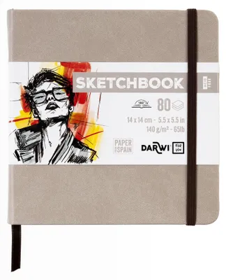 Immagine prodotto di Darwi For You DF80014140004C - Quaderno ad anelli, sketchbook, 14x14 cm, 140g - 80 fogli