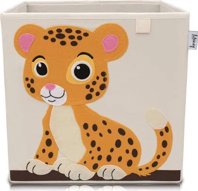 Produktbild von Lifeney Kinder Aufbewahrungsbox I praktische Aufbewahrungsbox für jedes Kinderzimmer I Kinder Spielkiste I Niedliche Spielzeugbox I Korb zur Aufbewahrung von Kinder Spielsachen (Tiger hell)