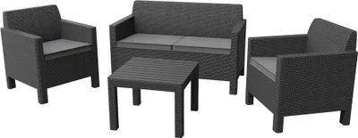 Produktbild von KETER Orlando Gartenmöbel-Set + kleiner Tisch, Graphit, 226615