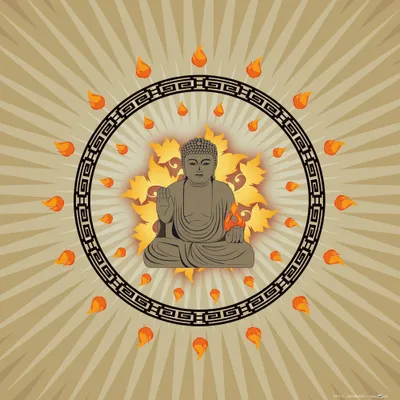 Obrázok produktu pre Duchovnosť Art Print Picture - Budha Osvietený (40 x 40 cm)