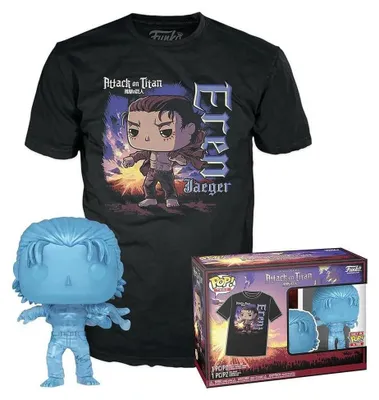 Produktbild von Funko Angriff Auf Titan Eren-figur Und Kurzärmeliges T-shirt Blau,Schwarz S Blau,Schwarz S