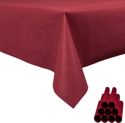 Produktbild von Sensalux Tischdecke, abwaschbar, Vorteilspack, 10 Stück, 1m x 1m, Bordeaux