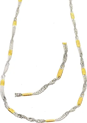 Produktbild von Damen Kette Singapur echt Silber 925 in bicolor in 45 cm