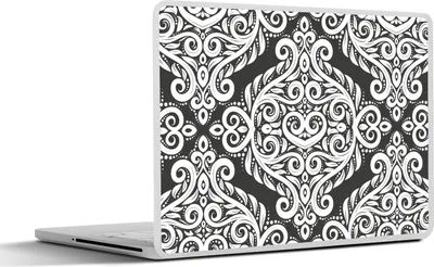 Produktbild von MuchoWow® Laptop Aufkleber Sticker Cover Muster - Abstrakt - Weiß 30x21 cm - Sticker für Laptop - Selbstklebend