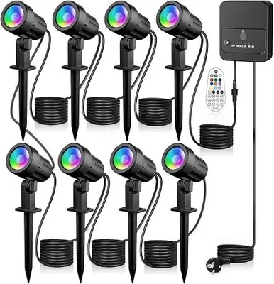 Zdjęcie produktu dla Oświetlenie ogrodowe LED pilot zdalny 8W1 taras balkon 8 lamp