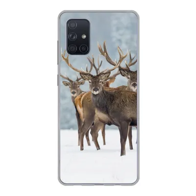 Produktbild von MuchoWow® Handyhülle Schutzhülle Hülle für Samsung Galaxy A51 Hirsche - Tiere - Schnee - Winter - Landschaft - Natur Silikon Softcase Handy Hülle - Schutzabdeckung