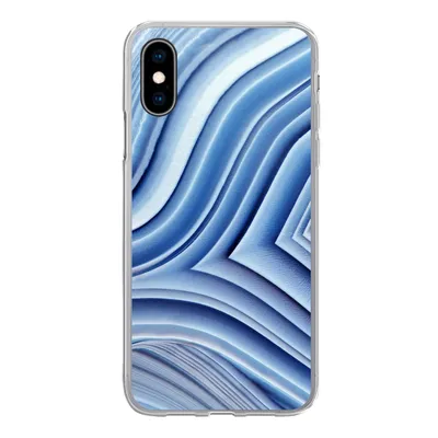 Produktbild von MuchoWow® Handyhülle Schutzhülle Hülle für iPhone X Natursteine - Muster - Blau Silikon Softcase Handy Hülle - Handyhülle