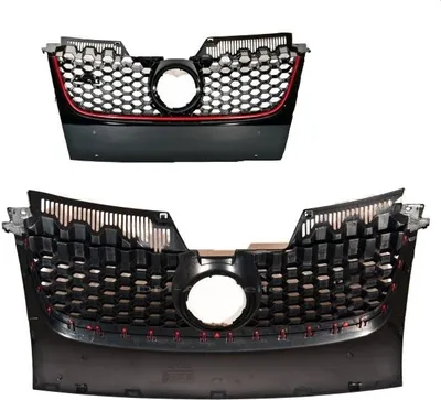 Produktbild von Frontgrill Kühlergrill Wabengrill hochglanz mit Leiste Rot passt für VW Golf 5 ab 2003-2008
