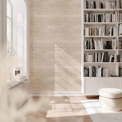 Produktbild von STYLER Akustikpaneel 2x60x60 cm Travertin Steinoptik modernes Wandpaneel Schalldämmung Wanddekoration für Wohnzimmer Büro Schlafzimmer TRAVERTINE
