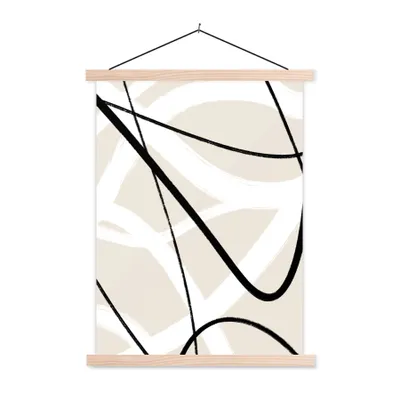 Produktbild von MuchoWow® Textilposter Linie - Abstrakt - Minimalismus - Pastell 120x160 cm mit holzfarbenen Rahmen - Plakatkarton