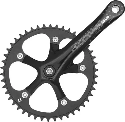 Produktbild von ProWheel Singlespeed Tretkurbel Crank schwarz Aluminium 48 Zähne 170mm