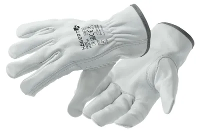 Produktbild von Lederhandschuhe Driver weiß, Ziegenleder, Klettverschluss, EN 388 2132X, Gr. 10 – KINZIG, Högert Technik