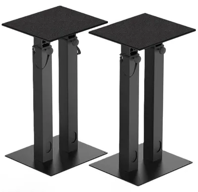 Obrázek produktu pro Podlahové stojany na reproduktory, sada 2 ks, 42-74,5 cm, do 10 kg, černé