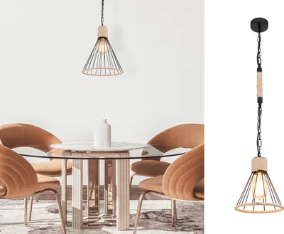 Produktbild von Globo Lighting Hängeleuchte Metall schwarz matt, 1x E27