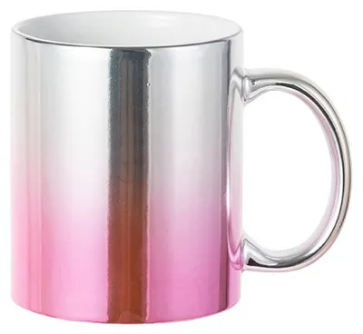 Produktbild von Tasse für Sublimation - Pink / Silver Chromeffekt - 11oz / 320ml