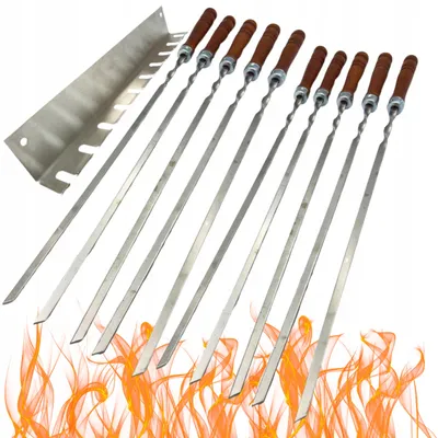 Produktbild von Mi-Met Schaschlikspieße Edelstahl 80cm 10 Stück Grill