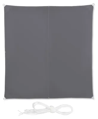 Produktbild von Relaxdays Sonnensegel quadratisch, wasserabweisend, UV-Schutz, mit Spannseilen, Terrasse, Balkonsegel BxT: 3 x 3 m, grau