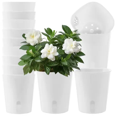 Immagine prodotto di Omgoods - Vaso autoirrigante da 7,5 cm - Confezione da 14 pezzi - Indicatore del livello dell'acqua - Vaso per piante da interno - Ideale per la cucina - Sistema di irrigazione